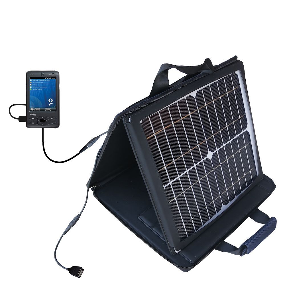 SunVolt Solar Charger compatible with the Socket SoMo 655 655RX 655DXS and one other device - charge from sun at wall outlet-like speed