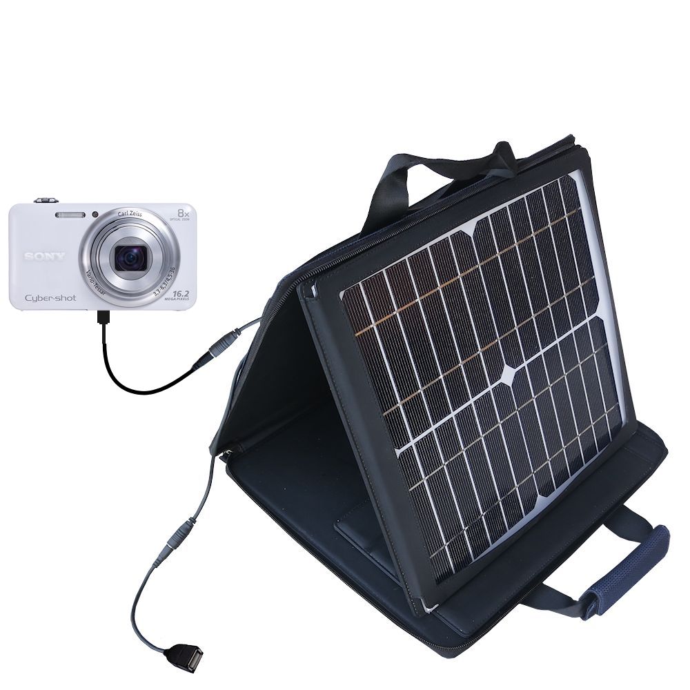 SunVolt Solar Charger compatible with the Sony Cybershot WX80 and one other device - charge from sun at wall outlet-like speed