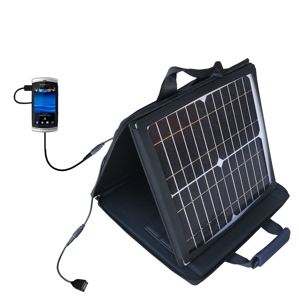 SunVolt Solar Charger compatible with the Sony Ericsson  U5a and one other device - charge from sun at wall outlet-like speed