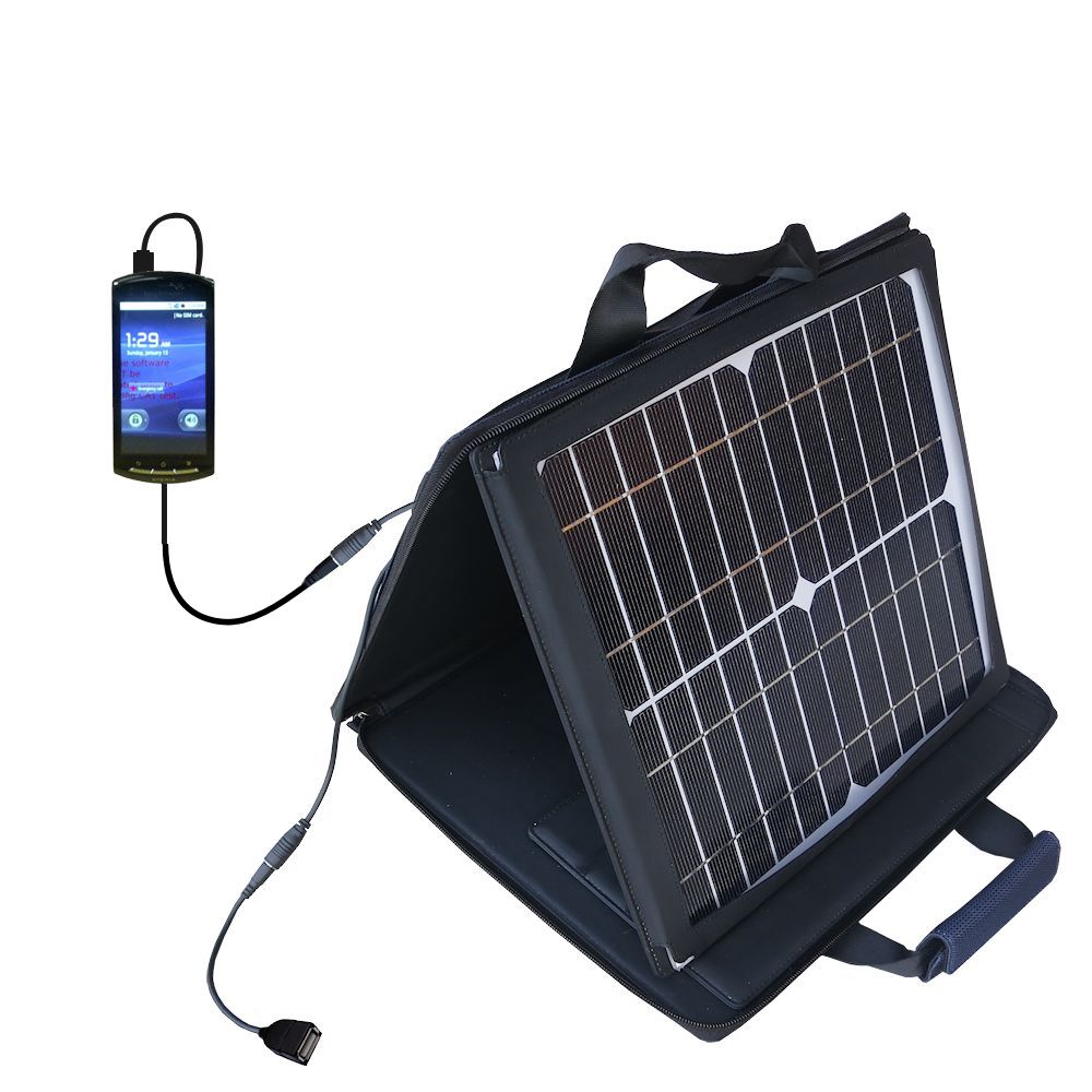 SunVolt Solar Charger compatible with the Sony Ericsson Hallon and one other device - charge from sun at wall outlet-like speed