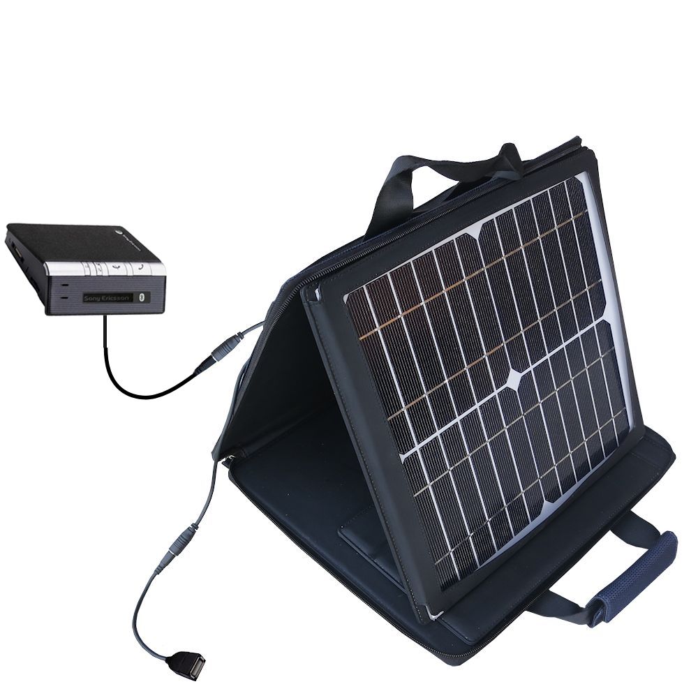 SunVolt Solar Charger compatible with the Sony Ericsson HCB-120 and one other device - charge from sun at wall outlet-like speed