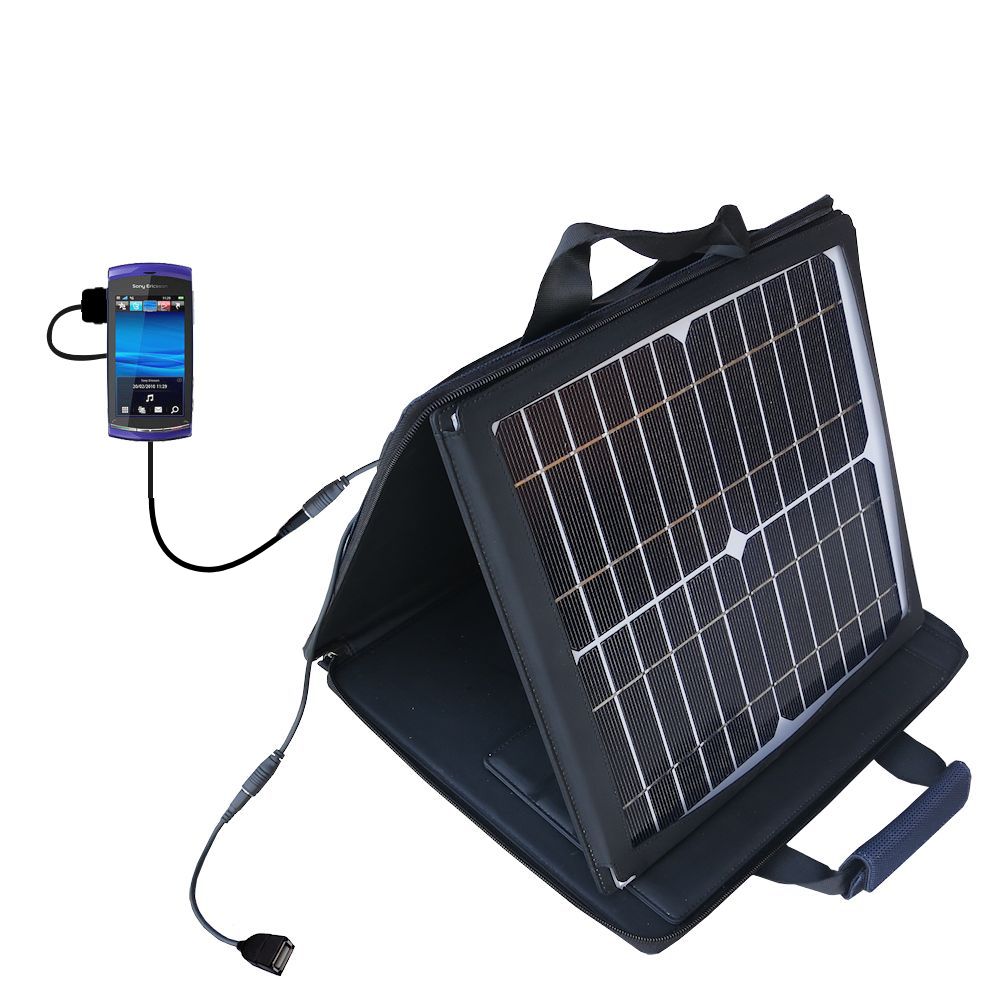 SunVolt Solar Charger compatible with the Sony Ericsson Kurara and one other device - charge from sun at wall outlet-like speed