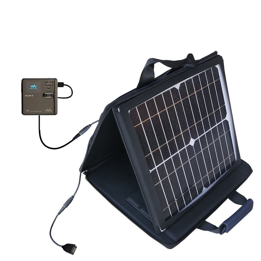 SunVolt Solar Charger compatible with the Sony MD WALKMAN MZ-RH and one other device - charge from sun at wall outlet-like speed