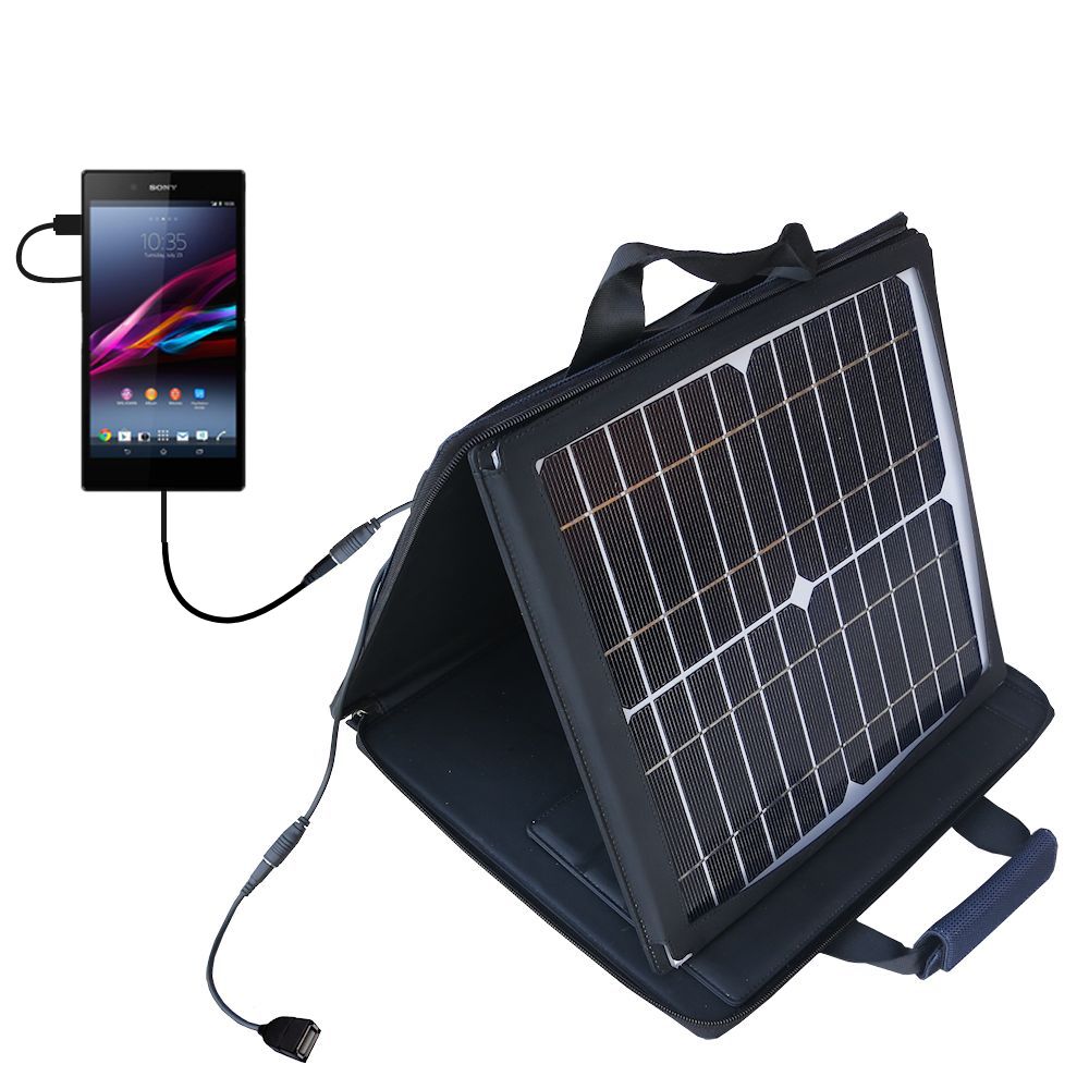 SunVolt Solar Charger compatible with the Sony Xperia Z Ultra and one other device - charge from sun at wall outlet-like speed