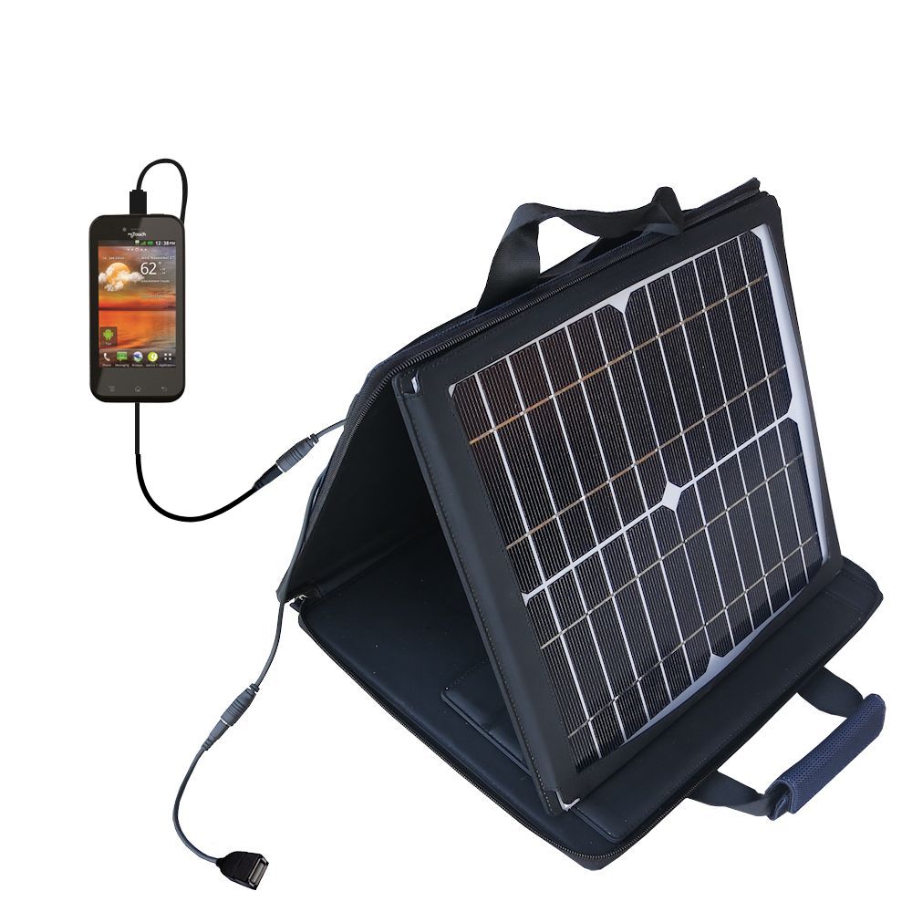 SunVolt Solar Charger compatible with the T-Mobile myTouch Q and one other device - charge from sun at wall outlet-like speed
