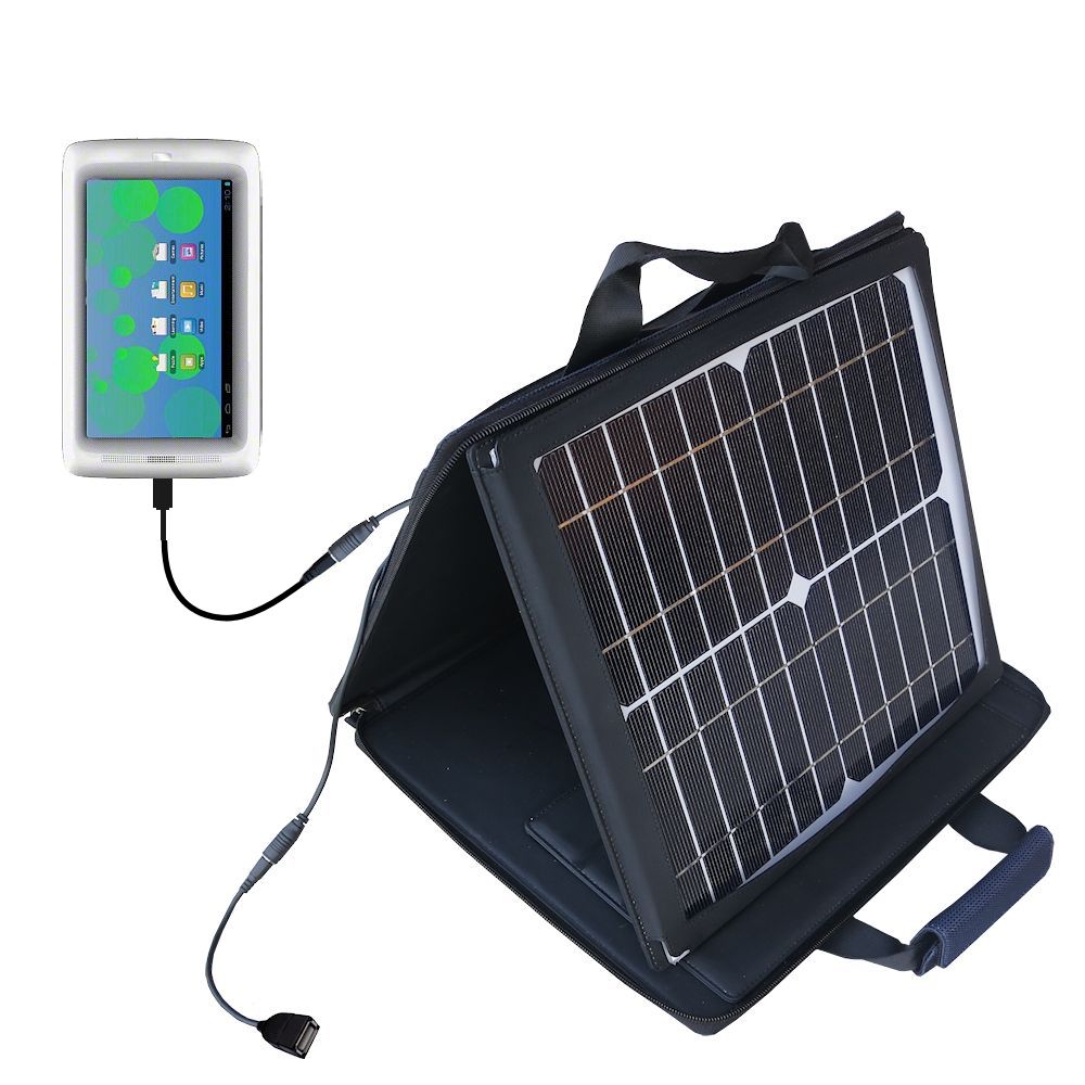 Gomadic SunVolt High Output Portable Solar Power Station designed for the Tabeo Tabeo 7 - Can charge multiple devices with outlet speeds