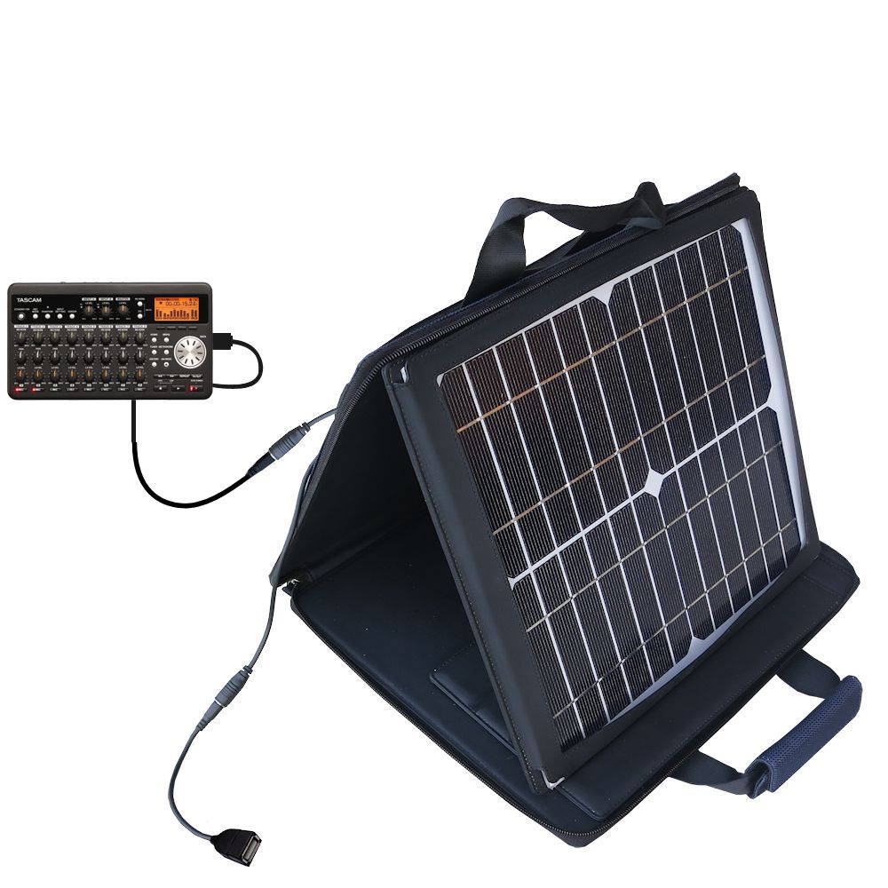 SunVolt Solar Charger compatible with the Tascam DP-008 and one other device - charge from sun at wall outlet-like speed