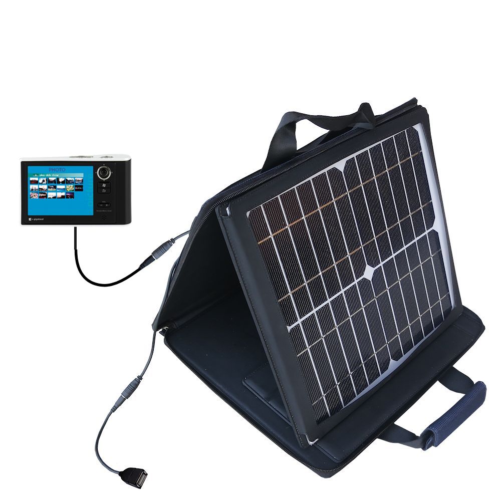 SunVolt Solar Charger compatible with the Toshiba Gigabeat S MEV30K and one other device - charge from sun at wall outlet-like speed