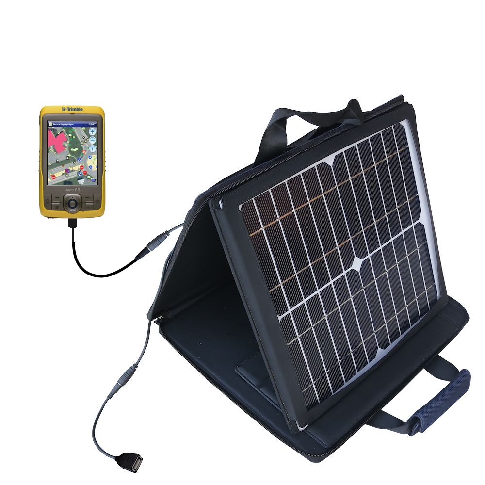 SunVolt Solar Charger compatible with the Trimble Juno SD SA SB SC and one other device - charge from sun at wall outlet-like speed