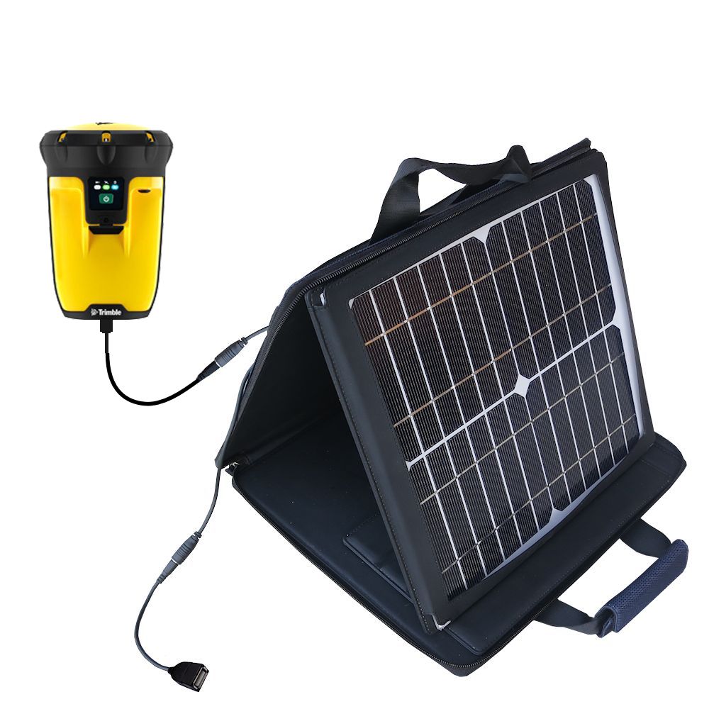 SunVolt Solar Charger compatible with the Trimble Pro 6H 6T and one other device - charge from sun at wall outlet-like speed