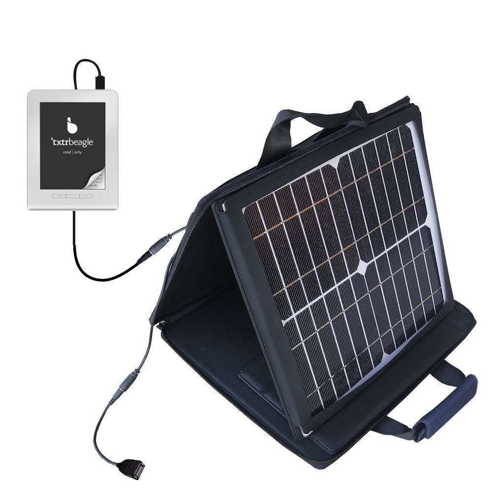 SunVolt Solar Charger compatible with the txtr GmbH txtr reader and one other device - charge from sun at wall outlet-like speed