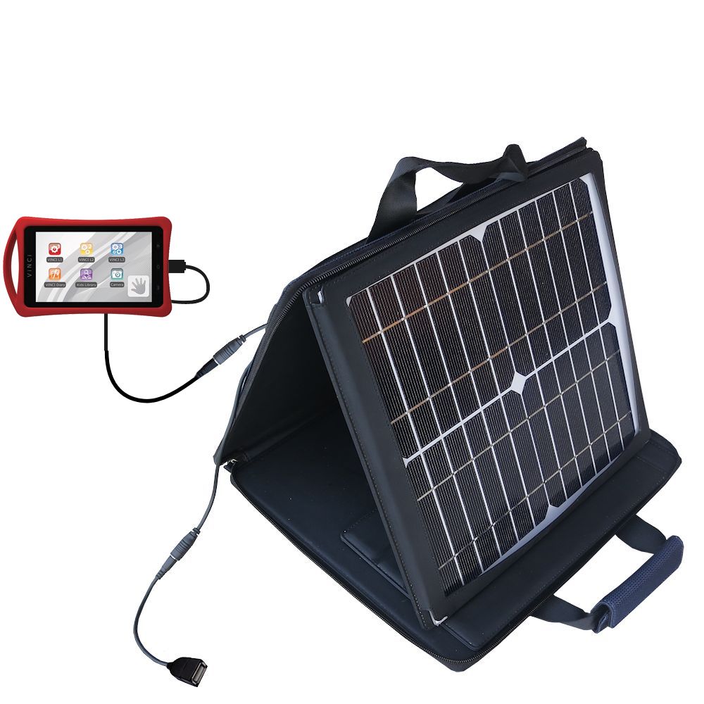 SunVolt Solar Charger compatible with the Vinci Tab M / Tab MV and one other device - charge from sun at wall outlet-like speed