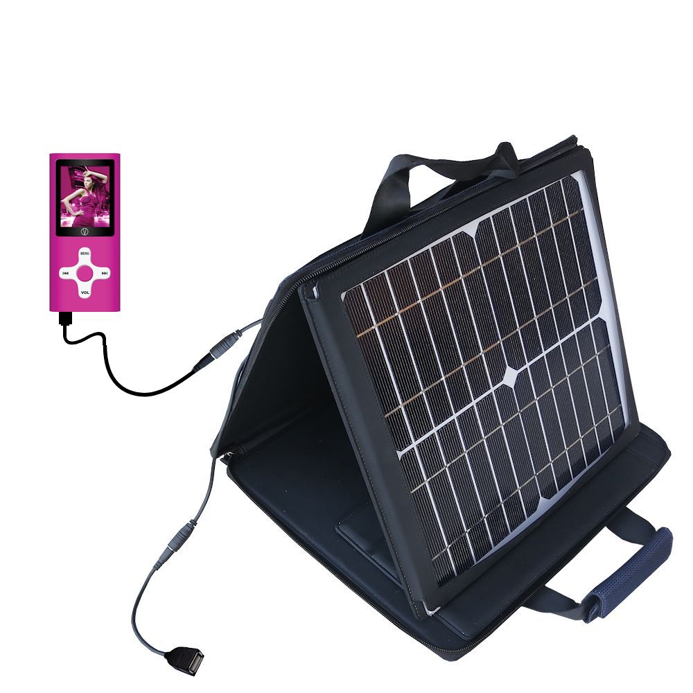 SunVolt Solar Charger compatible with the Visual Land Daze VL-507 and one other device - charge from sun at wall outlet-like speed