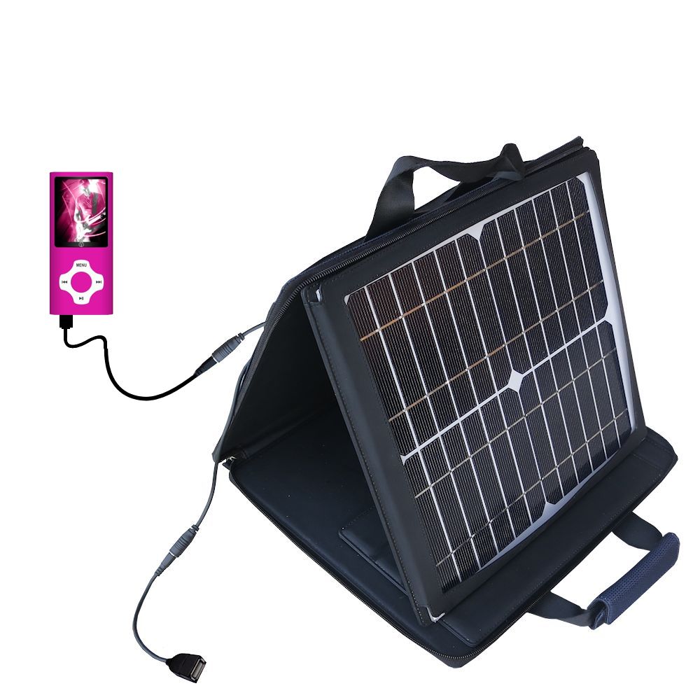 SunVolt Solar Charger compatible with the Visual Land Rave VL-607 and one other device - charge from sun at wall outlet-like speed