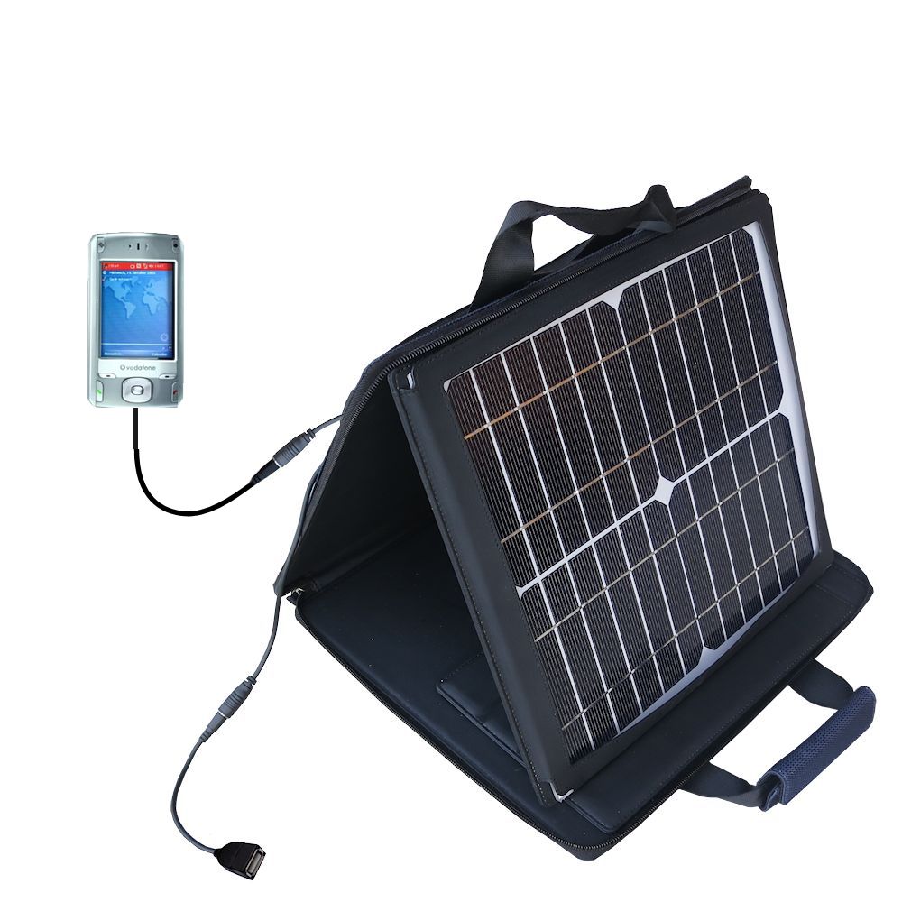 SunVolt Solar Charger compatible with the Vodaphone VPA Compact II and one other device - charge from sun at wall outlet-like speed