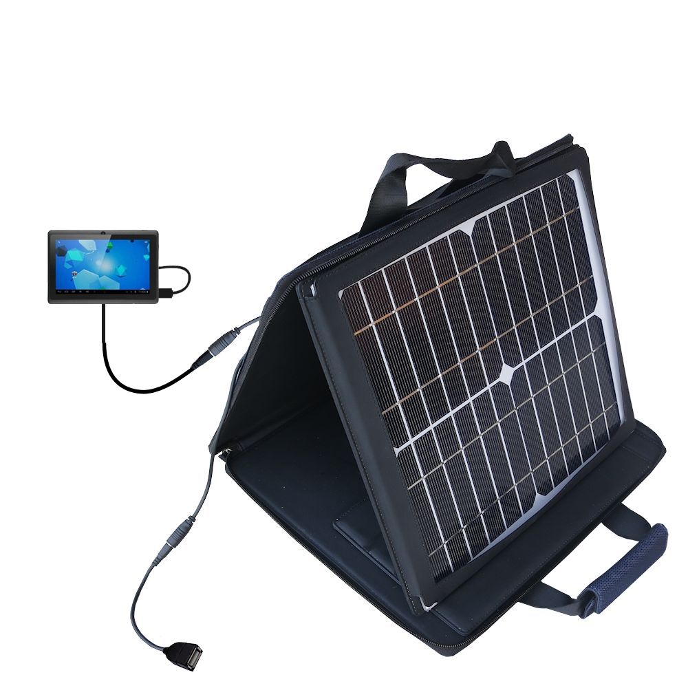 SunVolt Solar Charger compatible with the Worryfree Gadgets ZeePad and one other device - charge from sun at wall outlet-like speed