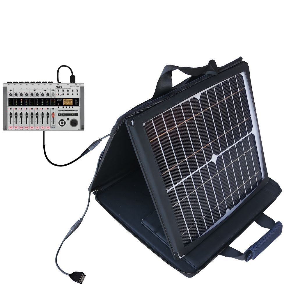 SunVolt Solar Charger compatible with the Zoom R24 and one other device - charge from sun at wall outlet-like speed