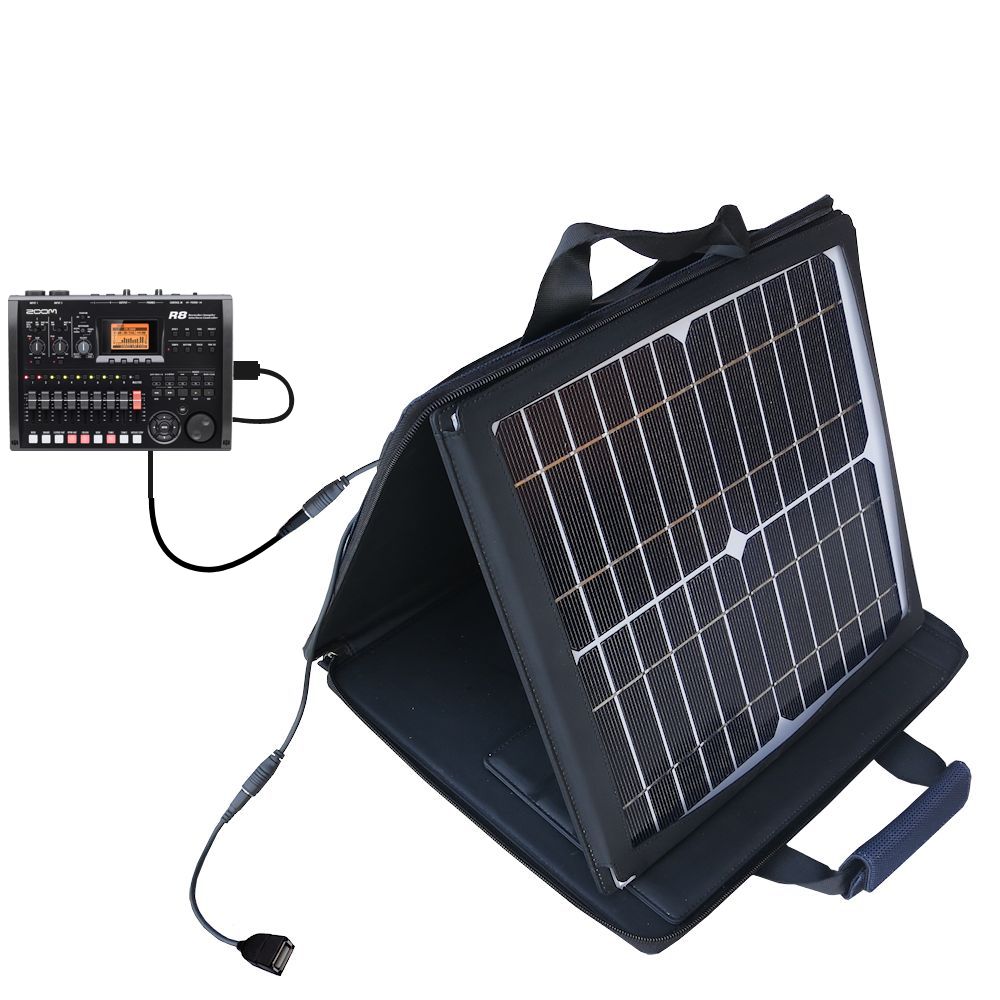 Gomadic SunVolt High Output Portable Solar Power Station designed for the Zoom R8 - Can charge multiple devices with outlet speeds