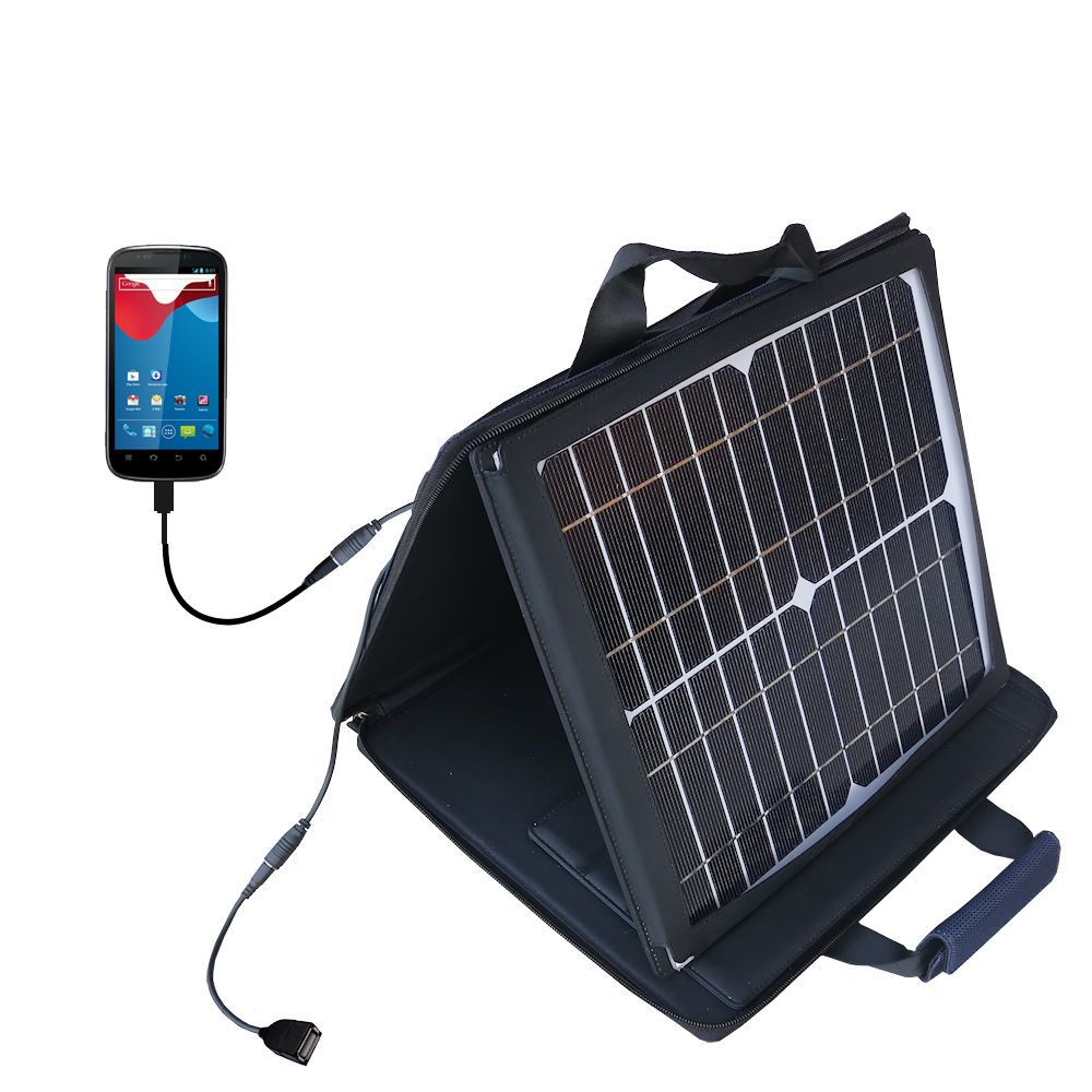 SunVolt Solar Charger compatible with the ZTE Grand X  and one other device - charge from sun at wall outlet-like speed