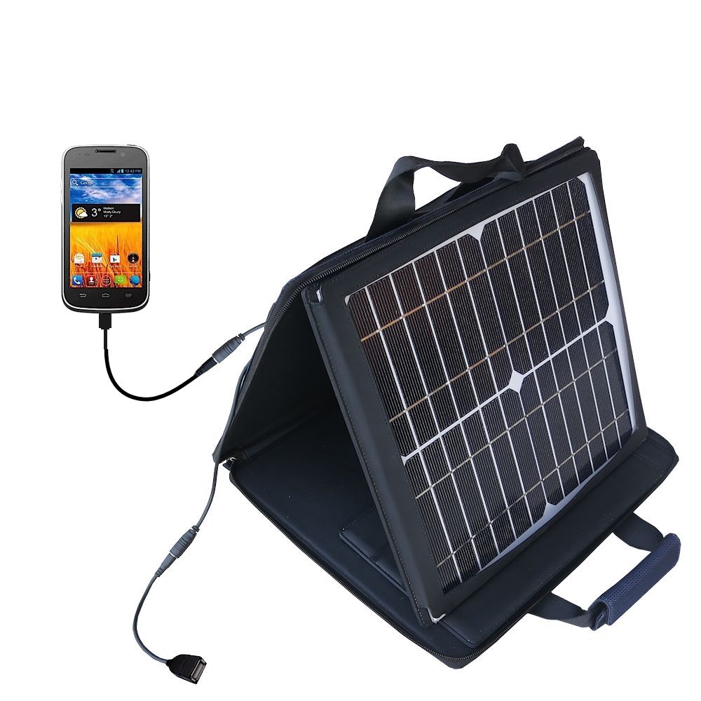 SunVolt Solar Charger compatible with the ZTE Imperial and one other device - charge from sun at wall outlet-like speed