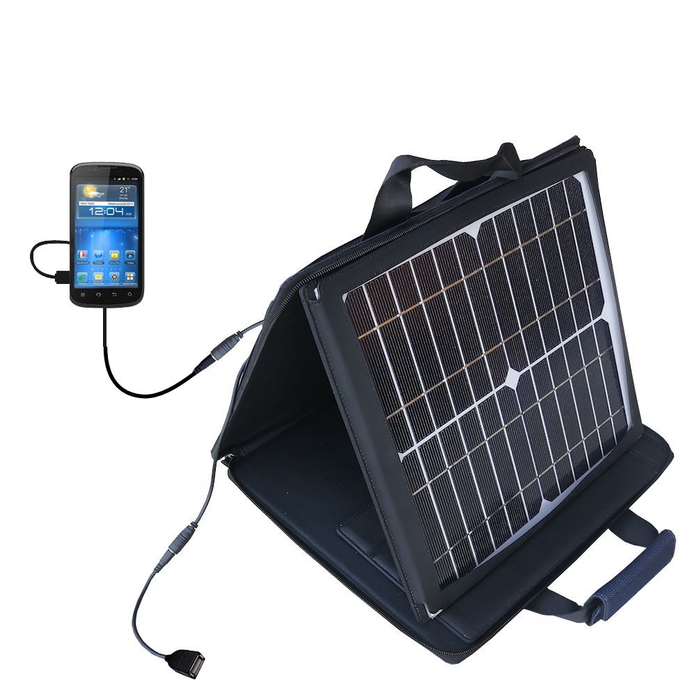 SunVolt Solar Charger compatible with the ZTE Mimosa X and one other device - charge from sun at wall outlet-like speed