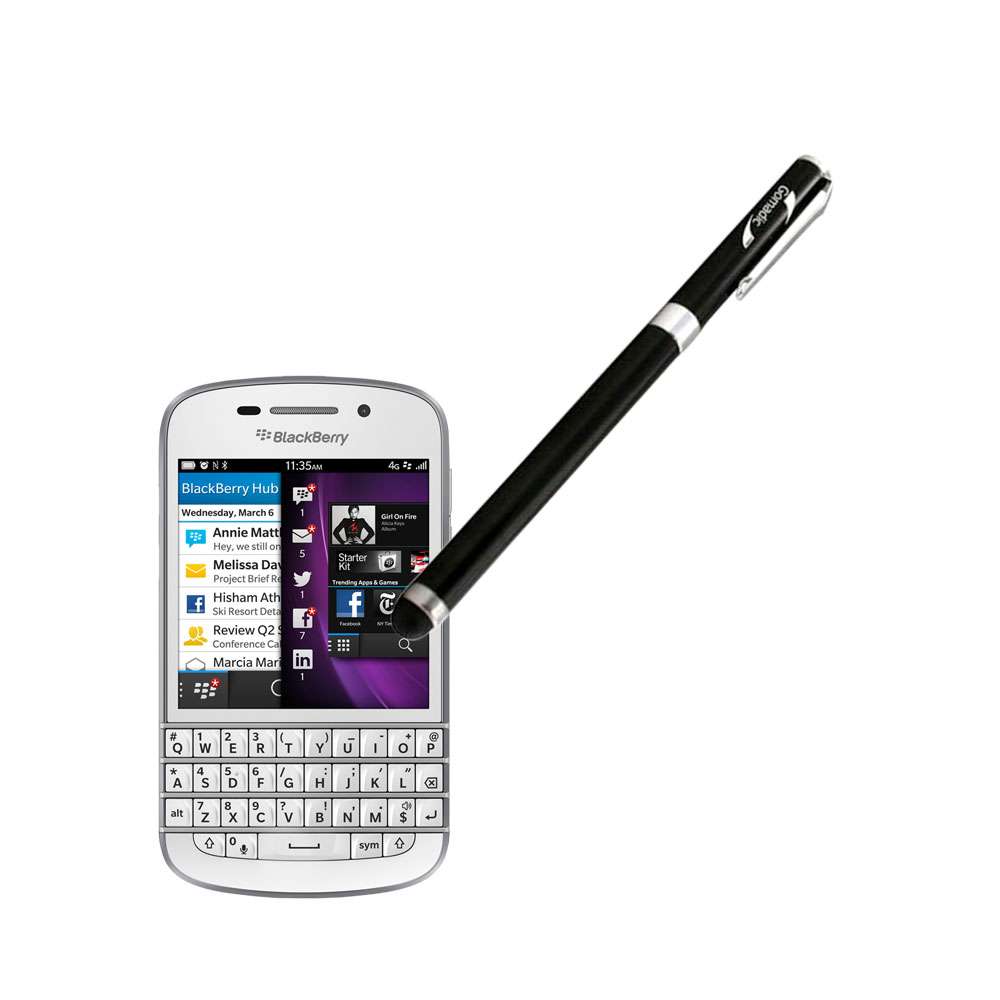Blackberry Q10 compatible Precision Tip Capacitive Stylus with Ink Pen