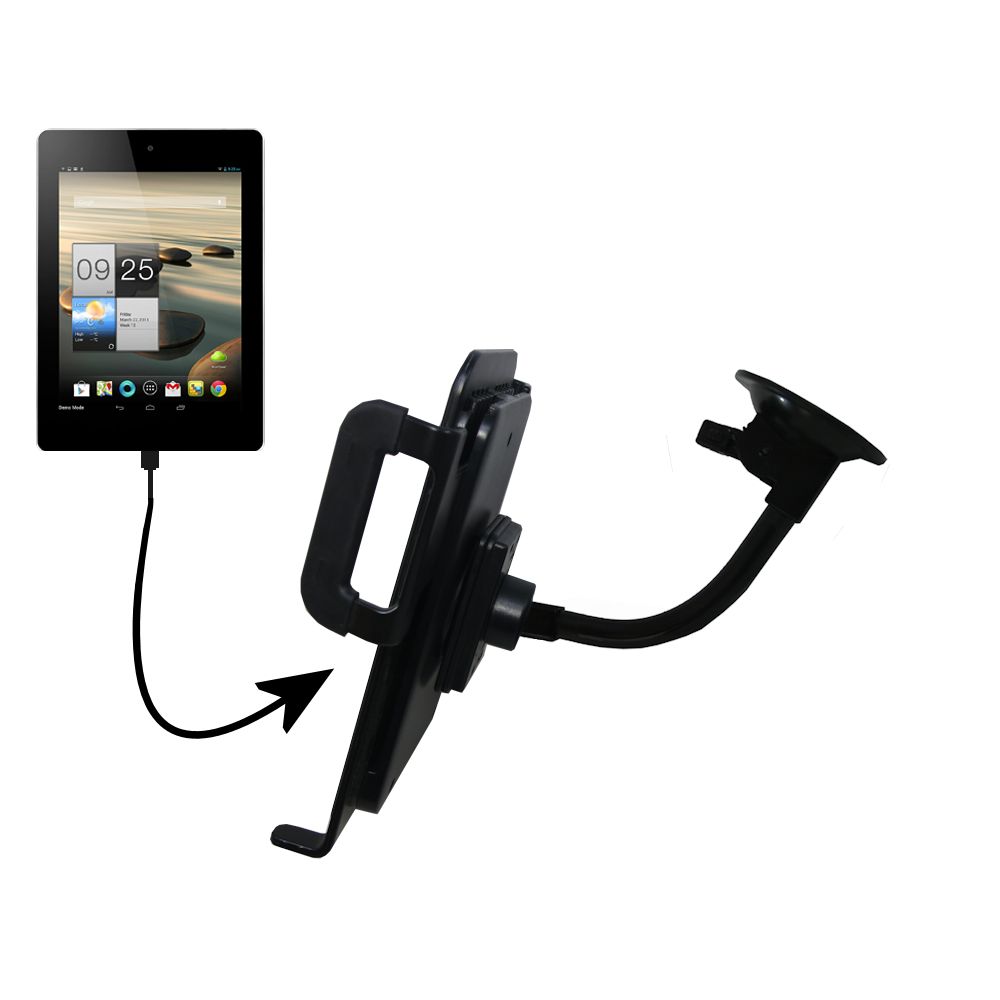 Unique Suction Cup Mount / Holder Stand designed for the Acer Iconia A1-810-L416 7.9 Inch Tablet