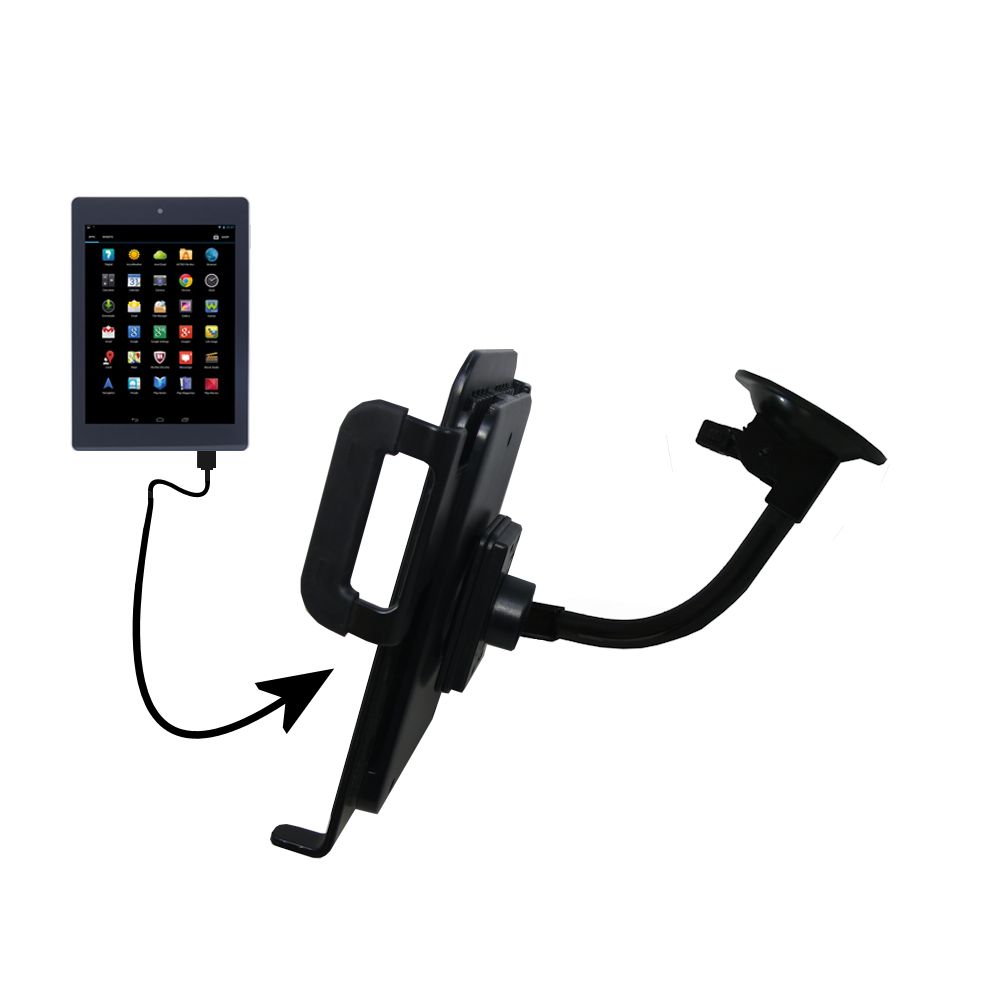Unique Suction Cup Mount / Holder Stand designed for the Acer Iconia A1 Tablet