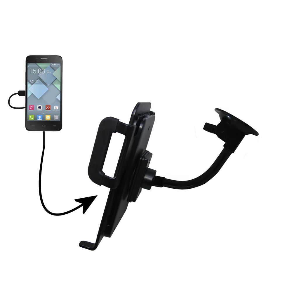 Unique Suction Cup Mount / Holder Stand designed for the Alcatel OneTouch Pop 7 / Pop 8 Tablet