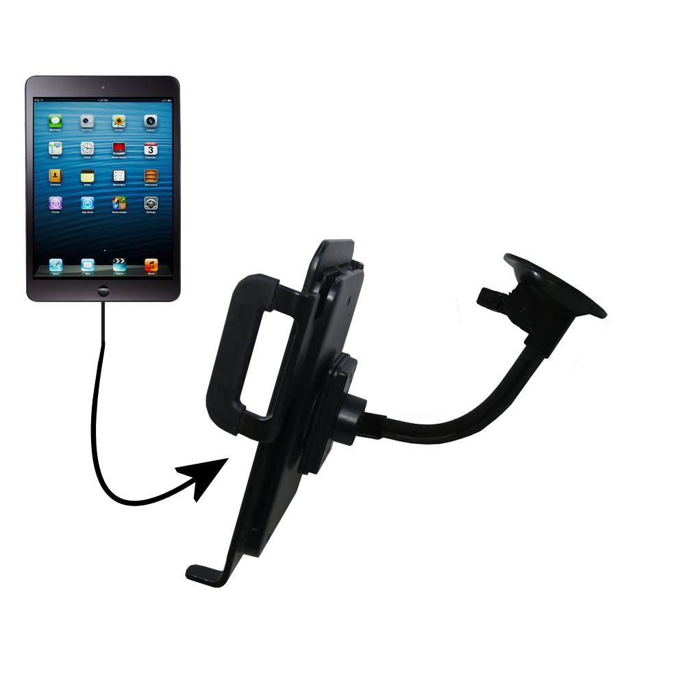 Unique Suction Cup Mount / Holder Stand designed for the Apple iPad Mini (all generations) Tablet