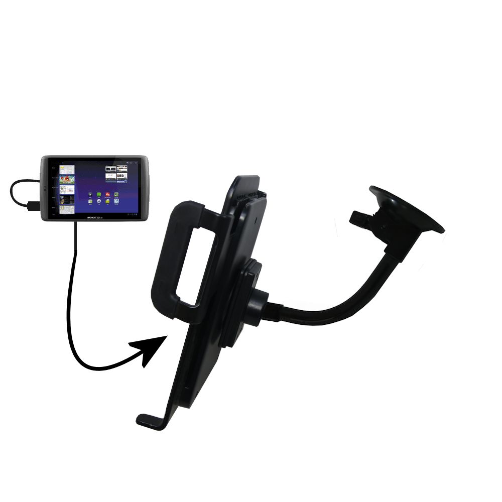 Unique Suction Cup Mount / Holder Stand designed for the Archos 101 G9 Tablet