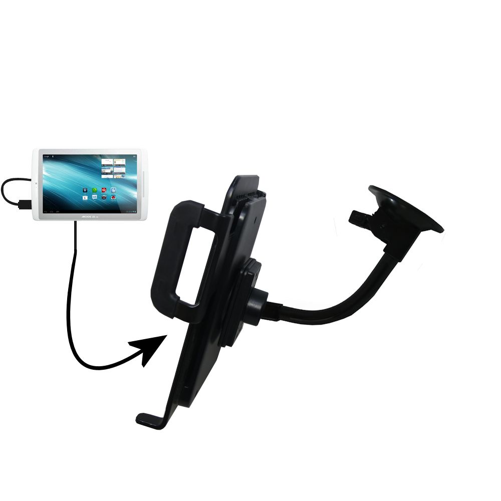 Unique Suction Cup Mount / Holder Stand designed for the Archos 101 XS Gen 10 Tablet