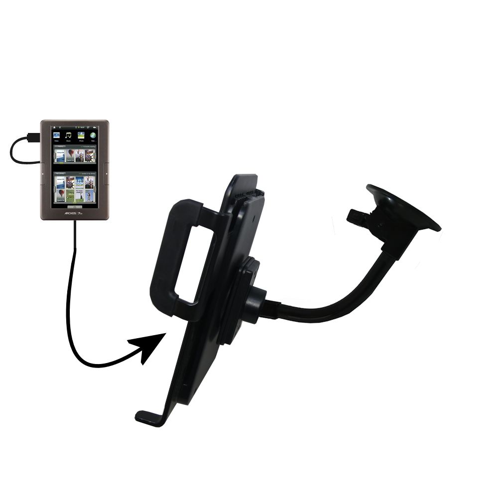 Unique Suction Cup Mount / Holder Stand designed for the Archos 70b Tablet