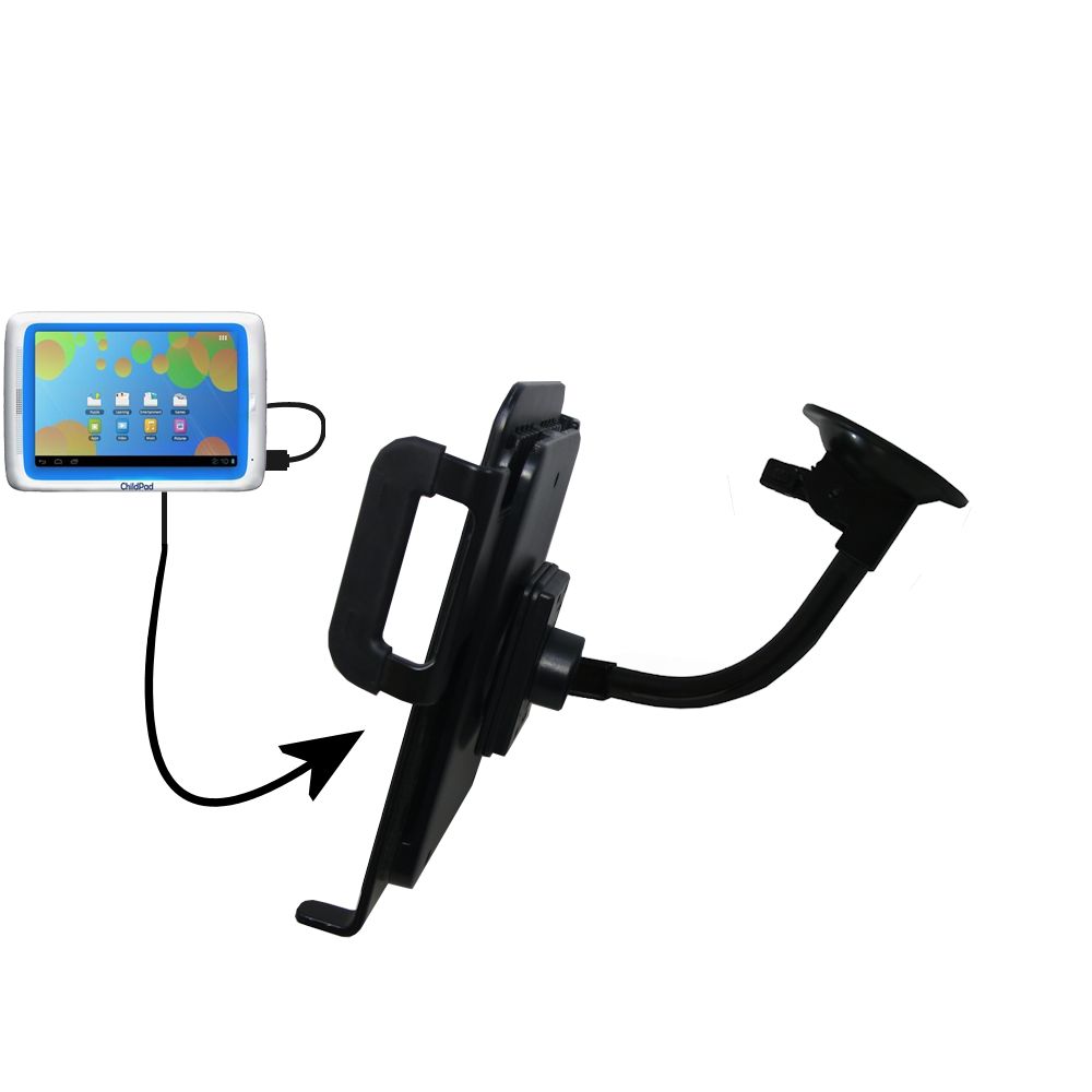 Unique Suction Cup Mount / Holder Stand designed for the Archos 80 Childpad Tablet