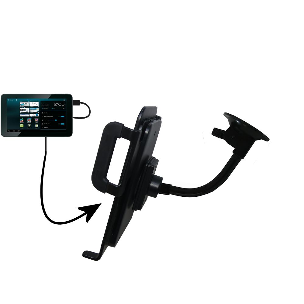 Unique Suction Cup Mount / Holder Stand designed for the Arnova 10d G3 Tablet