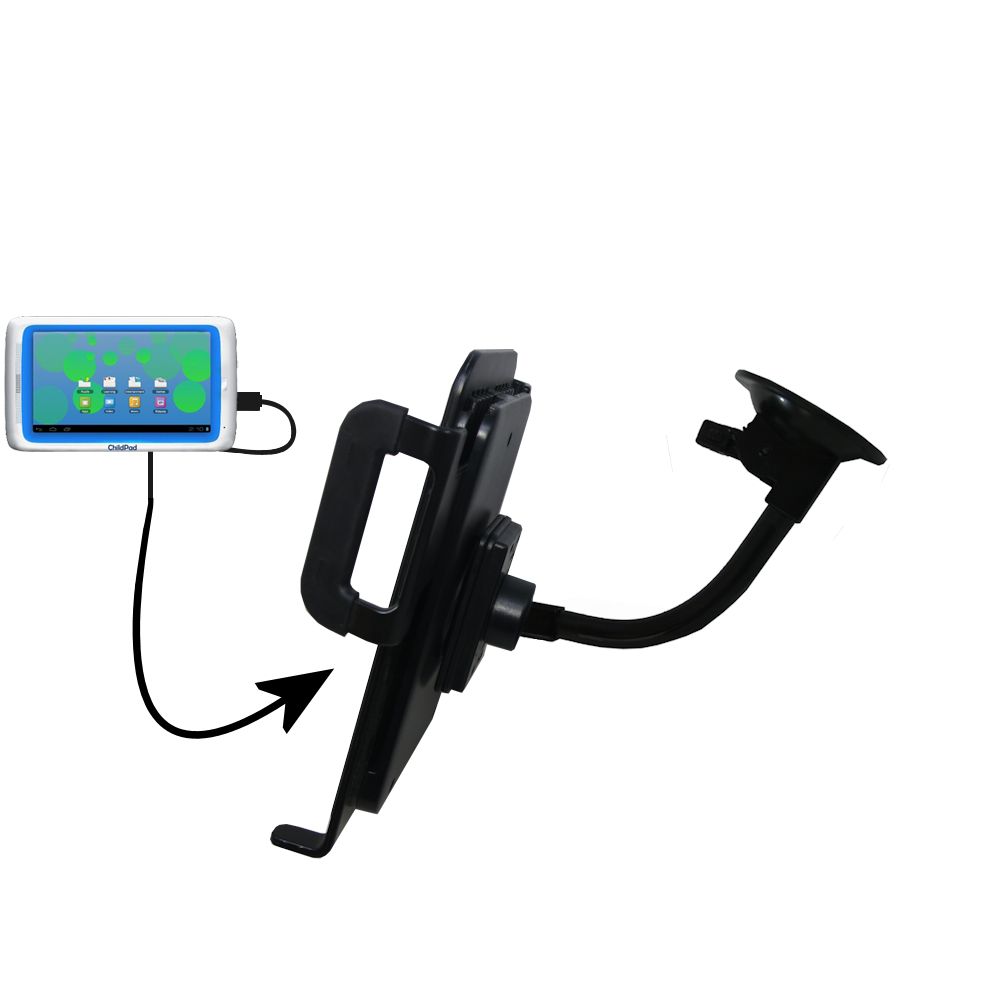 Unique Suction Cup Mount / Holder Stand designed for the Arnova ChildPad Tablet