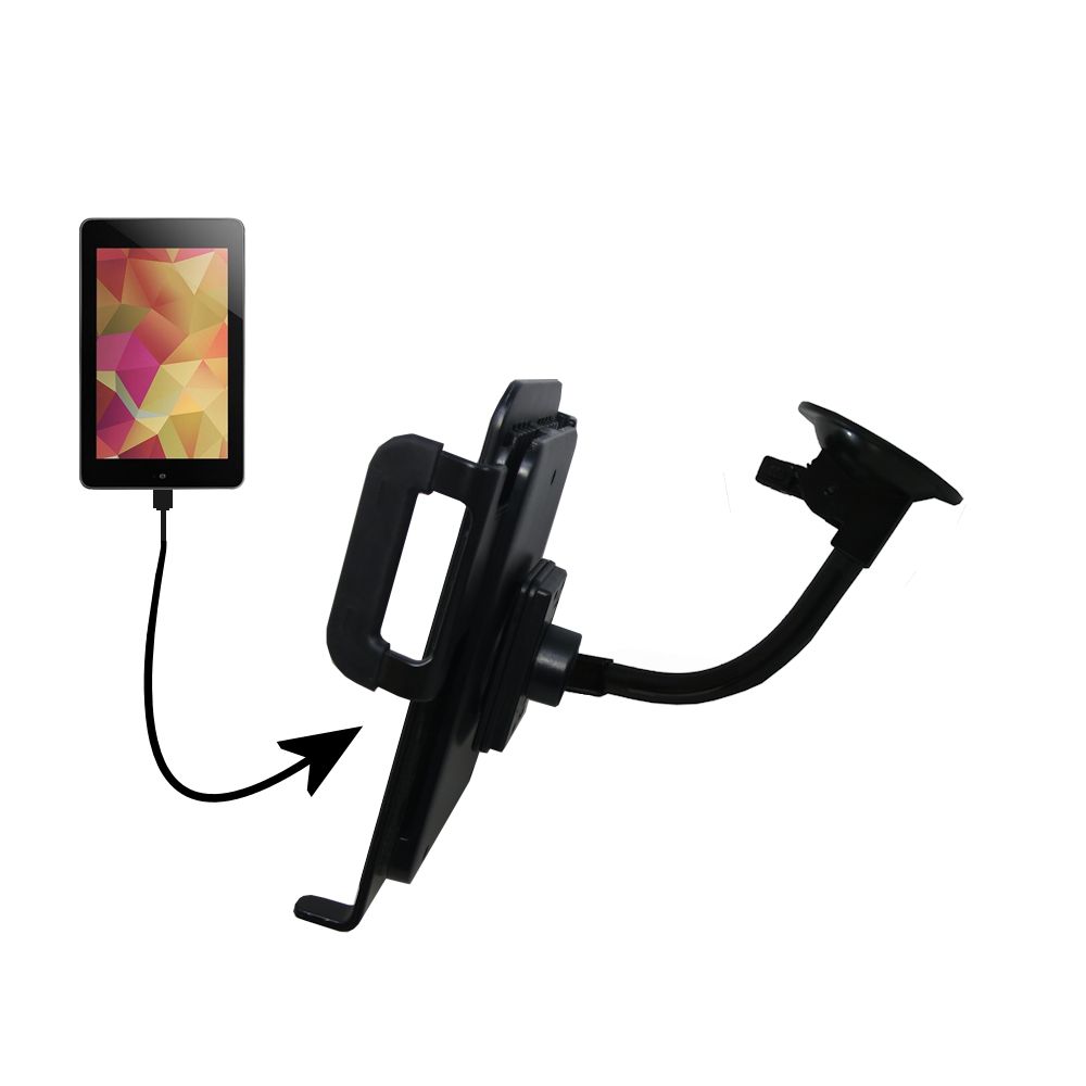 Unique Suction Cup Mount / Holder Stand designed for the Asus Pad ME370t Tablet