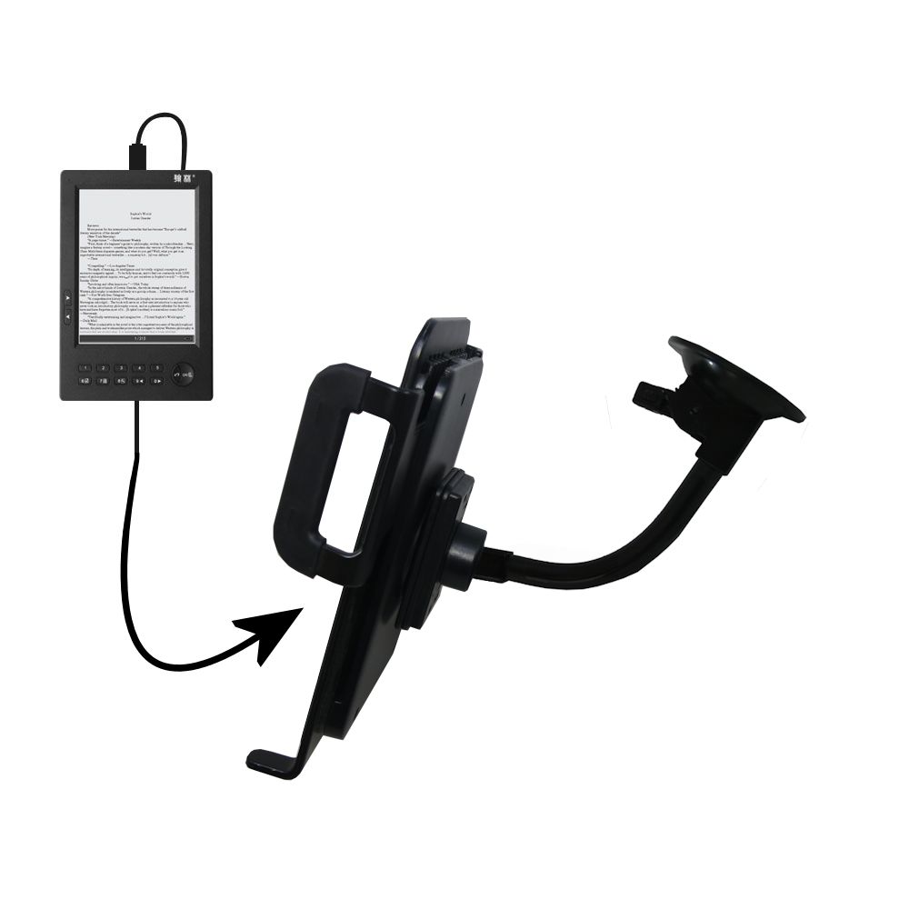 Unique Suction Cup Mount / Holder Stand designed for the BeBook Mini Tablet