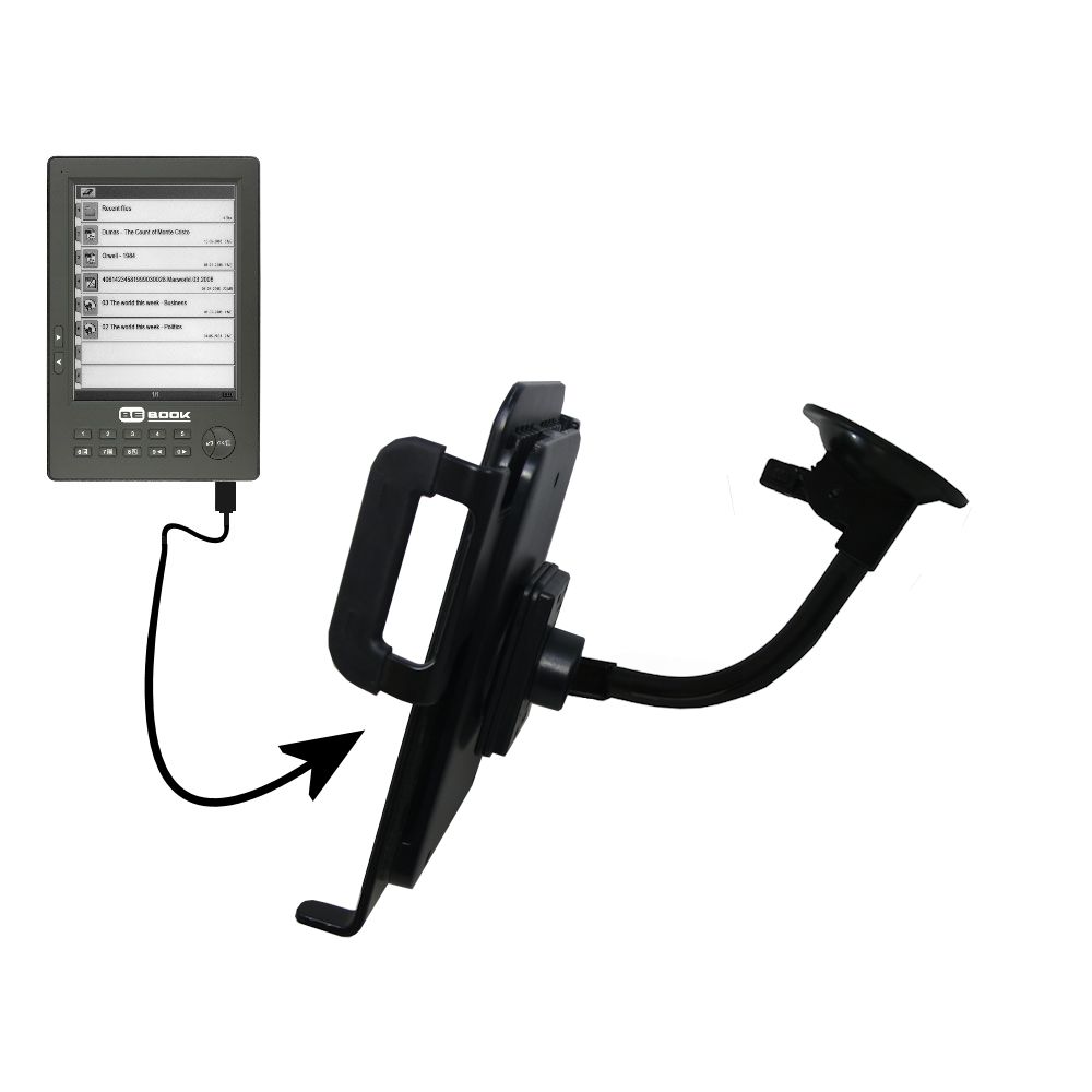 Unique Suction Cup Mount / Holder Stand designed for the BeBook One Tablet