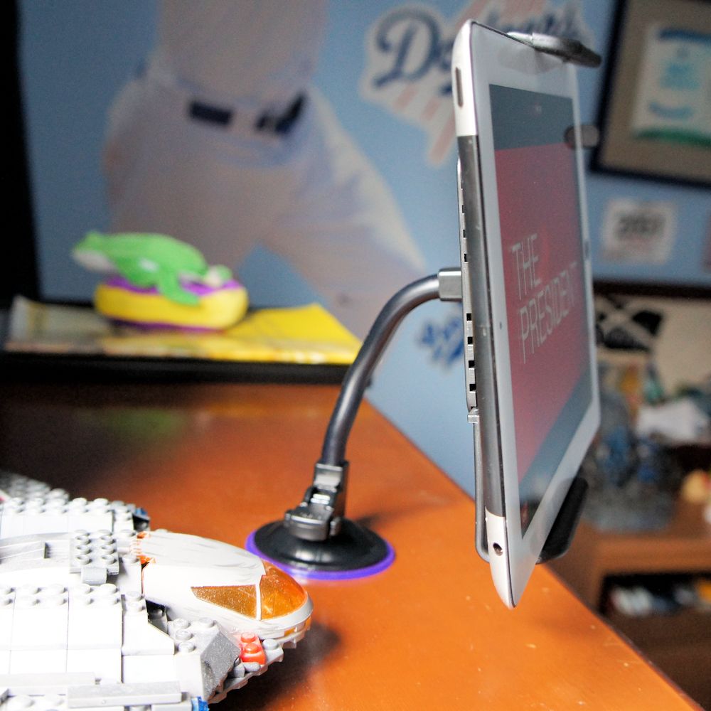 Gooseneck Holder Base with Suction Cup Mount compatible with Nextbook Next5 Tablet