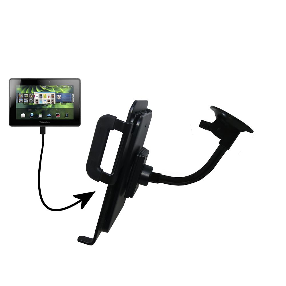 Unique Suction Cup Mount / Holder Stand designed for the Blackberry Playbook Tablet Tablet