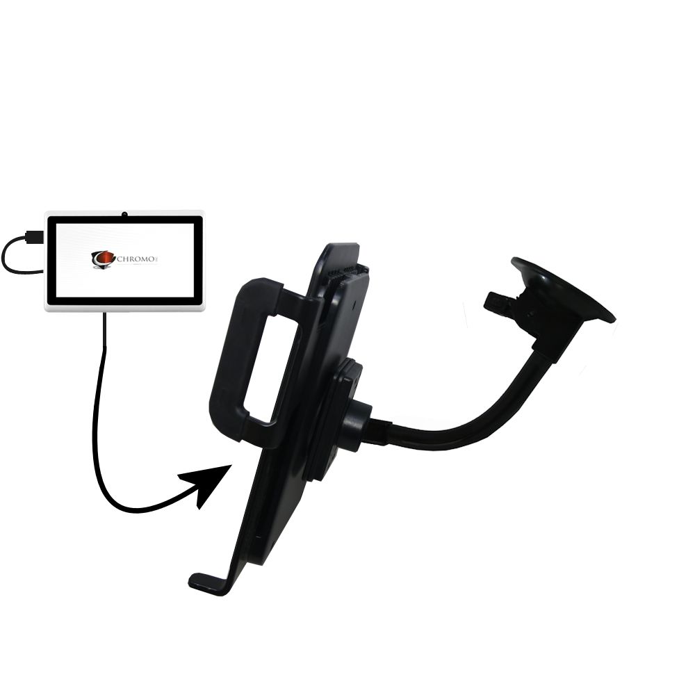 Unique Suction Cup Mount / Holder Stand designed for the Chromo Inc 7 inch Tab Tablet