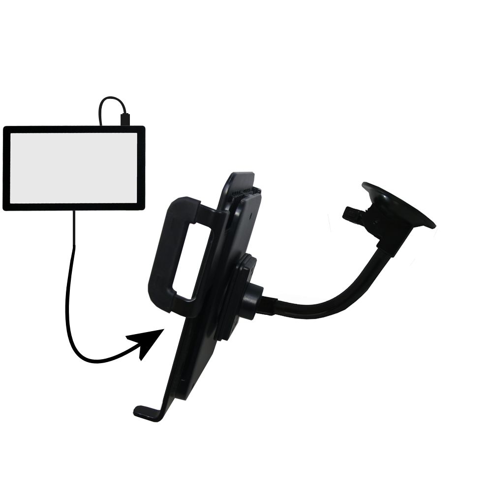 Unique Suction Cup Mount / Holder Stand designed for the Chromo Inc Noria 7 Android KA-X15 Tablet