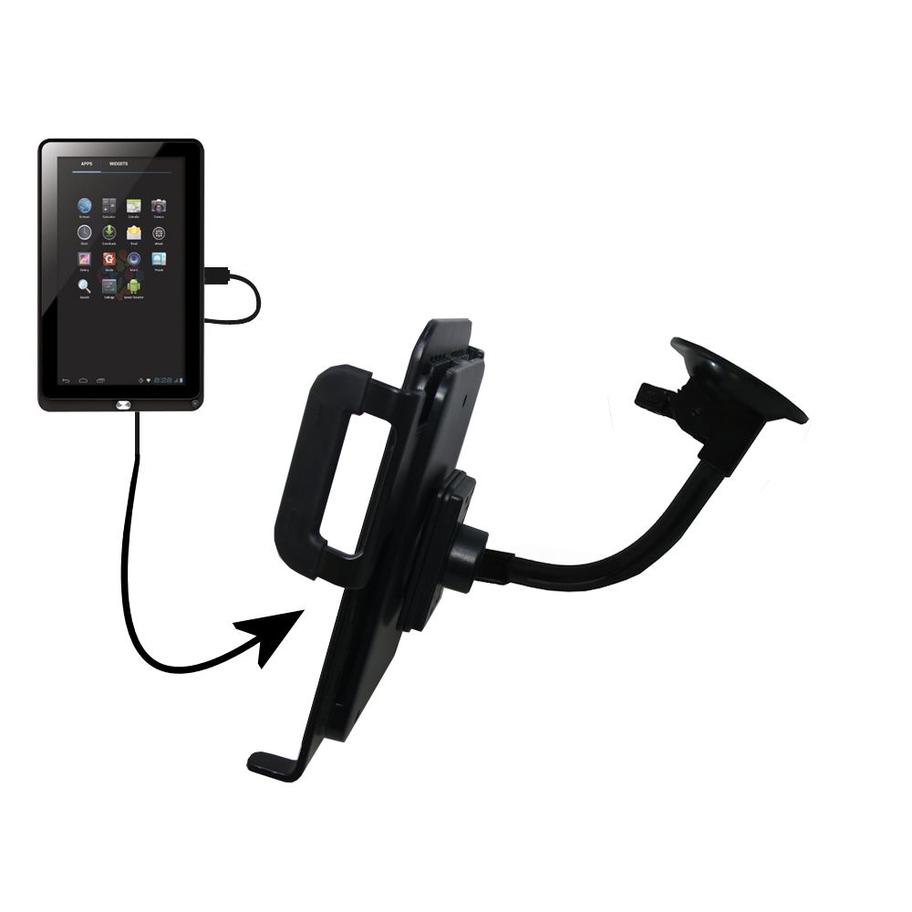 Unique Suction Cup Mount / Holder Stand designed for the Coby Kyros MID 1042 Tablet