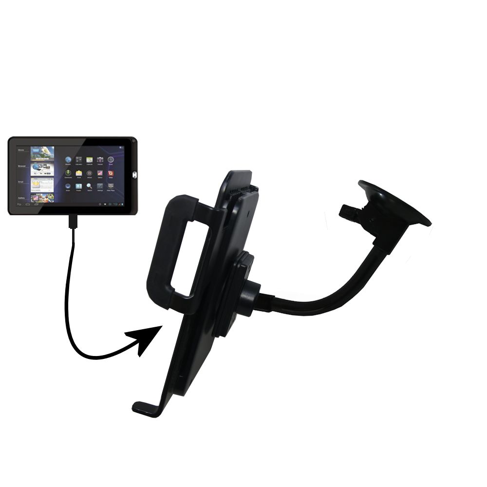 Unique Suction Cup Mount / Holder Stand designed for the Coby Kyros MID 1045 Tablet