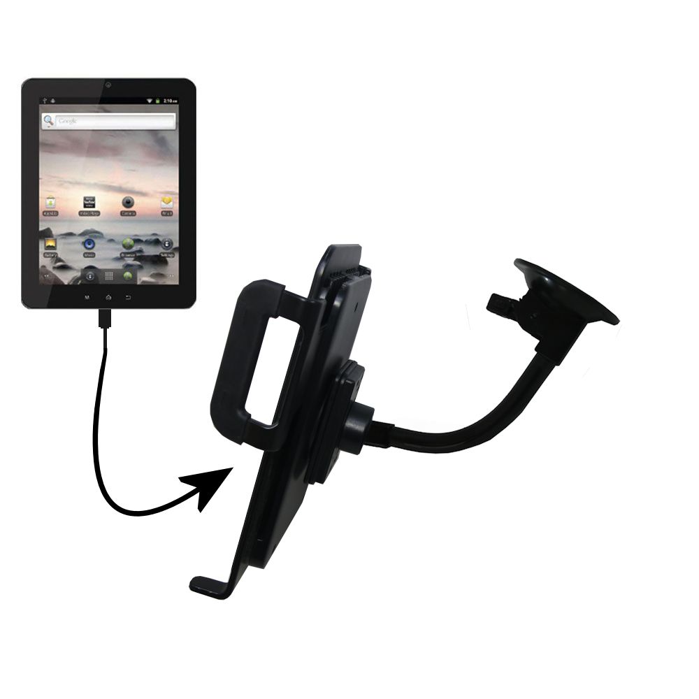 Unique Suction Cup Mount / Holder Stand designed for the Coby KYROS MID8042 MID8048 MID8127 Tablet