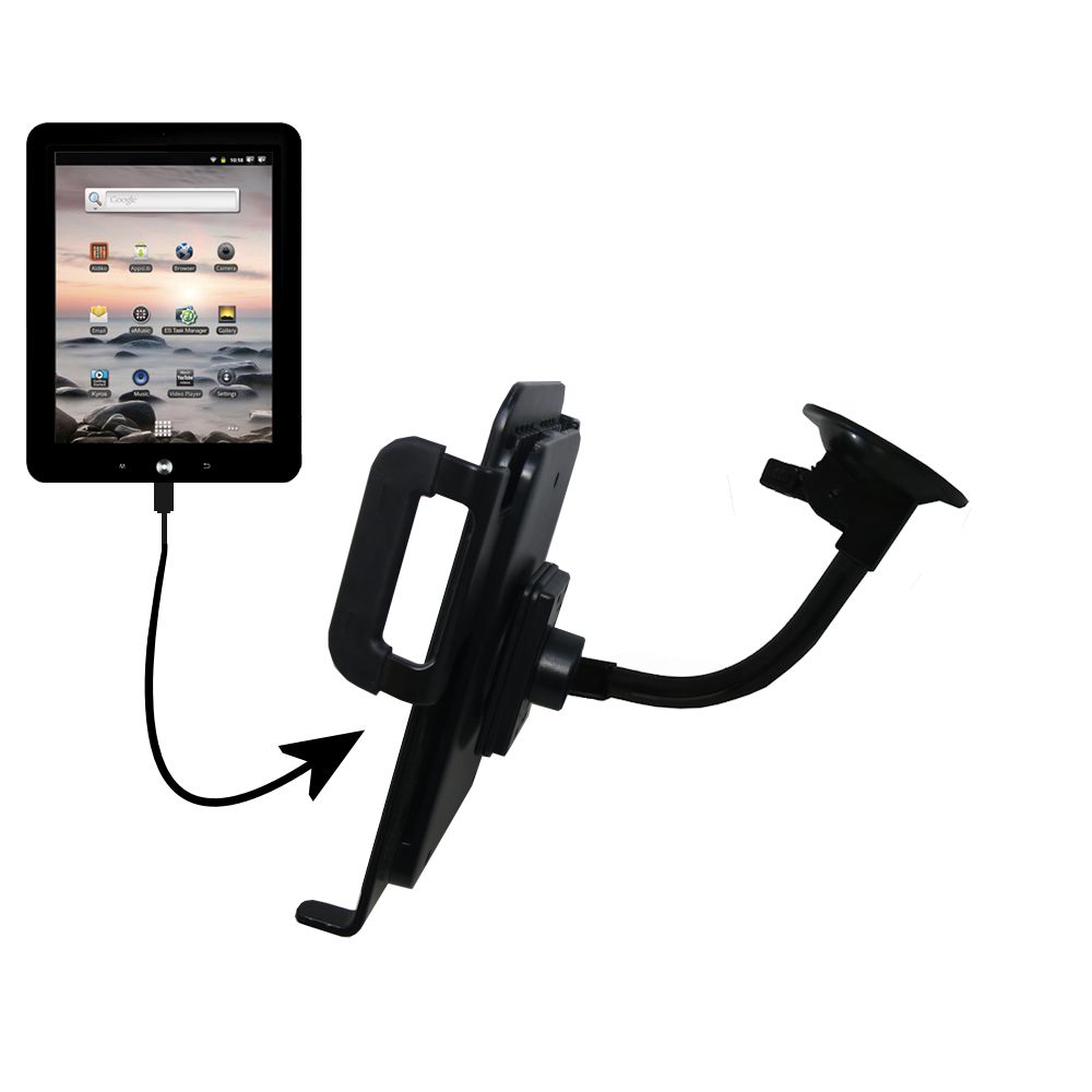 Unique Suction Cup Mount / Holder Stand designed for the Coby Kyros MID8120 Tablet
