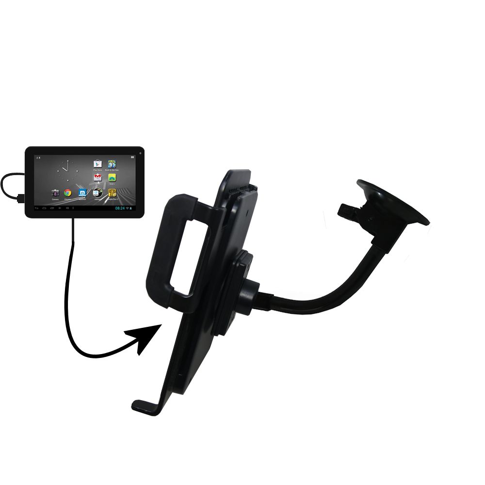 Unique Suction Cup Mount / Holder Stand designed for the D2 D2-1061G Tablet