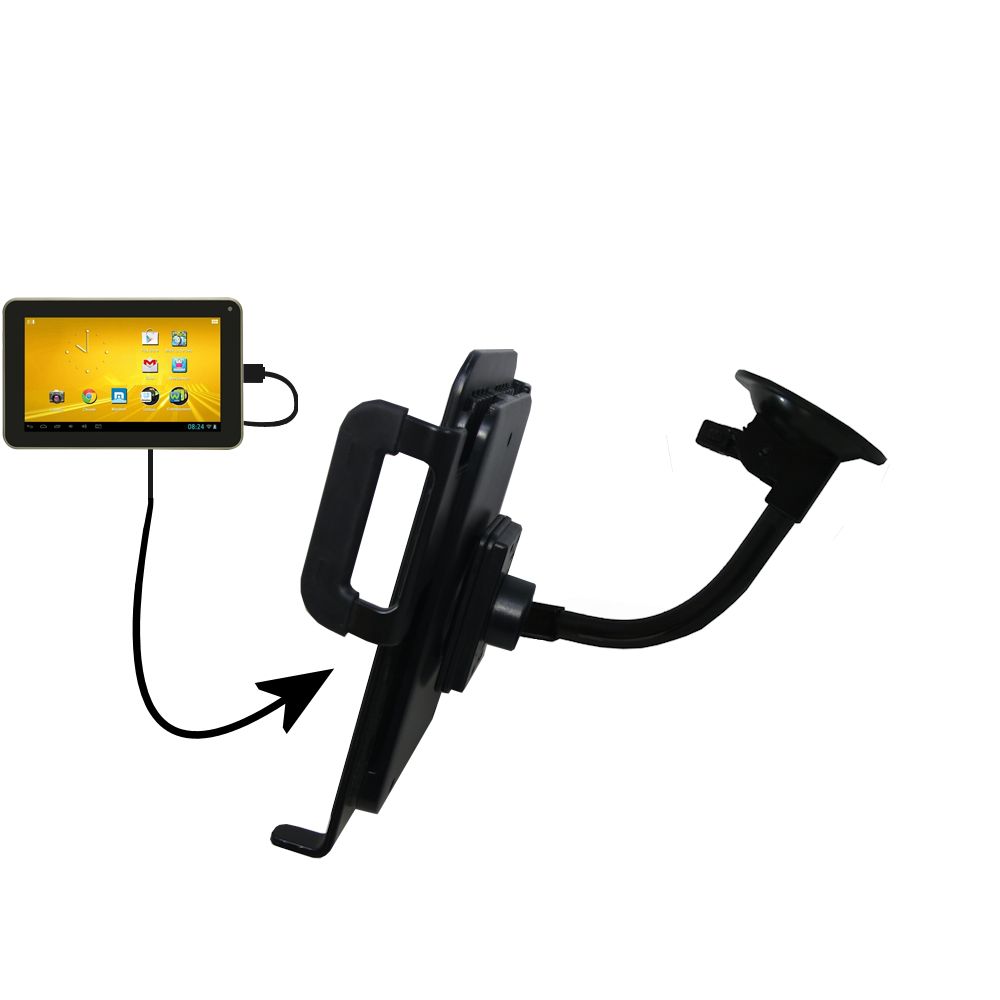 Unique Suction Cup Mount / Holder Stand designed for the D2 D2-751G / D2-712 Tablet