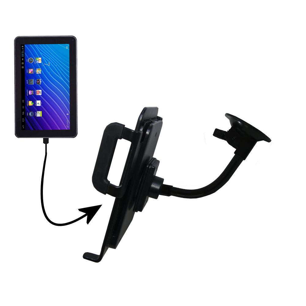 Unique Suction Cup Mount / Holder Stand designed for the Double Power DOPO GS-918 9 inch tablet Tablet